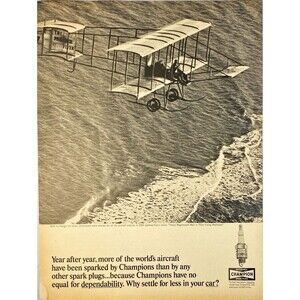 Champion Spark Plugs "More of the World's Aircraft Use Champions" Print Ad 1965